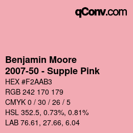 Code couleur: Benjamin Moore - 2007-50 - Supple Pink | qconv.com