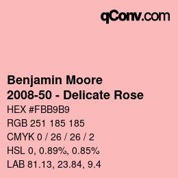 Farbcode: Benjamin Moore - 2008-50 - Delicate Rose | qconv.com