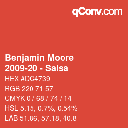 Color code: Benjamin Moore - 2009-20 - Salsa | qconv.com