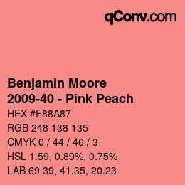 Code couleur: Benjamin Moore - 2009-40 - Pink Peach | qconv.com