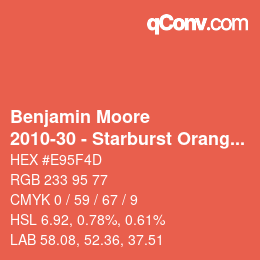 Color code: Benjamin Moore - 2010-30 - Starburst Orange | qconv.com