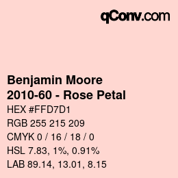 Color code: Benjamin Moore - 2010-60 - Rose Petal | qconv.com
