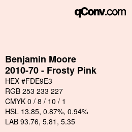 Código de color: Benjamin Moore - 2010-70 - Frosty Pink | qconv.com