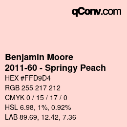 颜色代码: Benjamin Moore - 2011-60 - Springy Peach | qconv.com