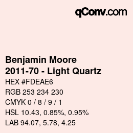 Code couleur: Benjamin Moore - 2011-70 - Light Quartz | qconv.com