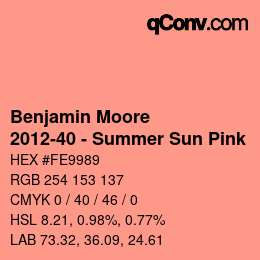 Farbcode: Benjamin Moore - 2012-40 - Summer Sun Pink | qconv.com