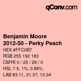 Code couleur: Benjamin Moore - 2012-50 - Perky Peach | qconv.com