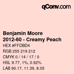 Color code: Benjamin Moore - 2012-60 - Creamy Peach | qconv.com