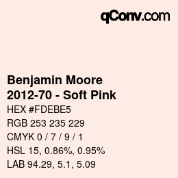 Color code: Benjamin Moore - 2012-70 - Soft Pink | qconv.com