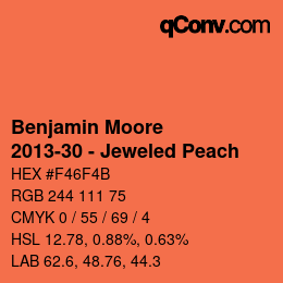 Color code: Benjamin Moore - 2013-30 - Jeweled Peach | qconv.com