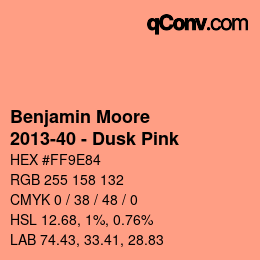 Color code: Benjamin Moore - 2013-40 - Dusk Pink | qconv.com