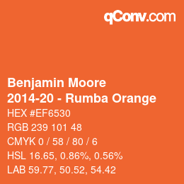 Color code: Benjamin Moore - 2014-20 - Rumba Orange | qconv.com