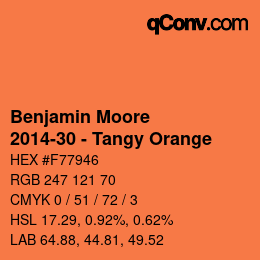 Farbcode: Benjamin Moore - 2014-30 - Tangy Orange | qconv.com
