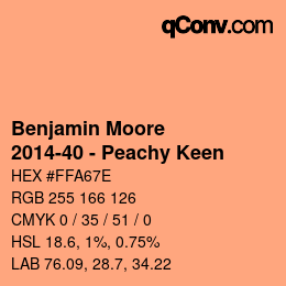 Color code: Benjamin Moore - 2014-40 - Peachy Keen | qconv.com