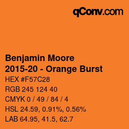 Color code: Benjamin Moore - 2015-20 - Orange Burst | qconv.com