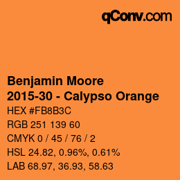 Código de color: Benjamin Moore - 2015-30 - Calypso Orange | qconv.com