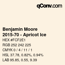 Code couleur: Benjamin Moore - 2015-70 - Apricot Ice | qconv.com