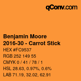 Color code: Benjamin Moore - 2016-30 - Carrot Stick | qconv.com