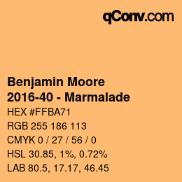Color code: Benjamin Moore - 2016-40 - Marmalade | qconv.com