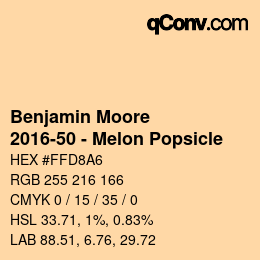 Código de color: Benjamin Moore - 2016-50 - Melon Popsicle | qconv.com