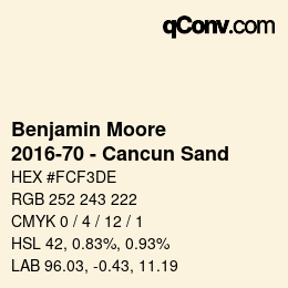 Código de color: Benjamin Moore - 2016-70 - Cancun Sand | qconv.com