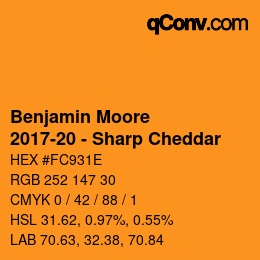 Código de color: Benjamin Moore - 2017-20 - Sharp Cheddar | qconv.com