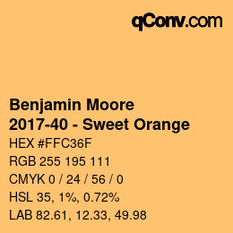 Color code: Benjamin Moore - 2017-40 - Sweet Orange | qconv.com