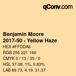 Farbcode: Benjamin Moore - 2017-50 - Yellow Haze | qconv.com