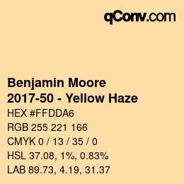 Color code: Benjamin Moore - 2017-50 - Yellow Haze | qconv.com