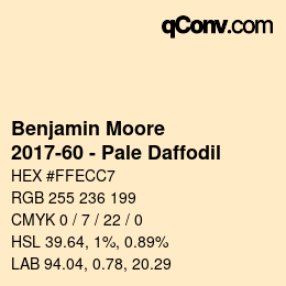 Code couleur: Benjamin Moore - 2017-60 - Pale Daffodil | qconv.com