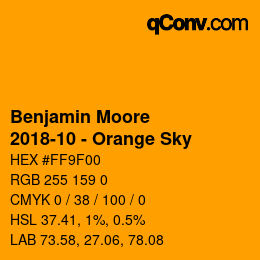 カラーコード: Benjamin Moore - 2018-10 - Orange Sky | qconv.com