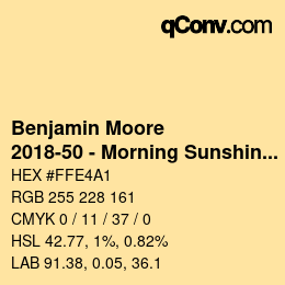 カラーコード: Benjamin Moore - 2018-50 - Morning Sunshine | qconv.com