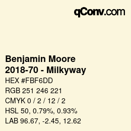 Color code: Benjamin Moore - 2018-70 - Milkyway | qconv.com