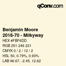 Código de color: Benjamin Moore - 2018-70 - Milkyway | qconv.com