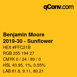 Color code: Benjamin Moore - 2019-30 - Sunflower | qconv.com
