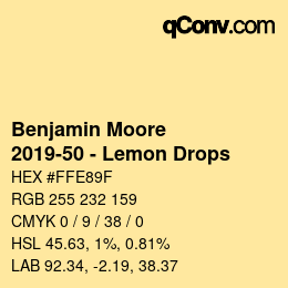Color code: Benjamin Moore - 2019-50 - Lemon Drops | qconv.com