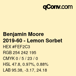 Código de color: Benjamin Moore - 2019-60 - Lemon Sorbet | qconv.com