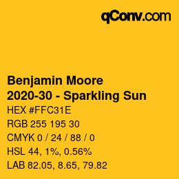 Farbcode: Benjamin Moore - 2020-30 - Sparkling Sun | qconv.com