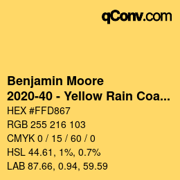 Farbcode: Benjamin Moore - 2020-40 - Yellow Rain Coat | qconv.com