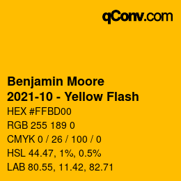 颜色代码: Benjamin Moore - 2021-10 - Yellow Flash | qconv.com