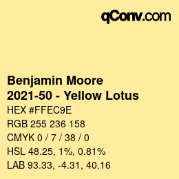 Color code: Benjamin Moore - 2021-50 - Yellow Lotus | qconv.com