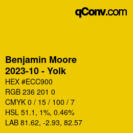 Color code: Benjamin Moore - 2023-10 - Yolk | qconv.com