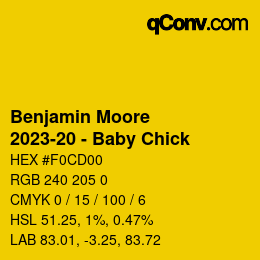 Color code: Benjamin Moore - 2023-20 - Baby Chick | qconv.com