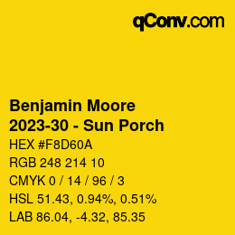Código de color: Benjamin Moore - 2023-30 - Sun Porch | qconv.com
