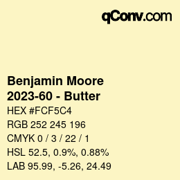 Code couleur: Benjamin Moore - 2023-60 - Butter | qconv.com