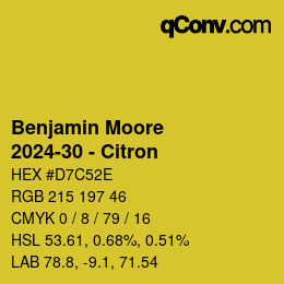 Color code: Benjamin Moore - 2024-30 - Citron | qconv.com
