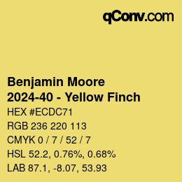 Color code: Benjamin Moore - 2024-40 - Yellow Finch | qconv.com