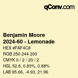 カラーコード: Benjamin Moore - 2024-60 - Lemonade | qconv.com