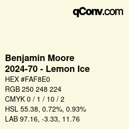 Farbcode: Benjamin Moore - 2024-70 - Lemon Ice | qconv.com