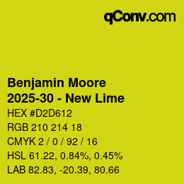 Código de color: Benjamin Moore - 2025-30 - New Lime | qconv.com